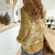 Yellow Polynesia Hammerhead Shark Tattoo With Plumeria Lei Women Casual Shirt