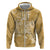 Yellow Polynesia Hammerhead Shark Tattoo With Plumeria Lei Zip Hoodie
