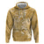 Yellow Polynesia Hammerhead Shark Tattoo With Plumeria Lei Zip Hoodie