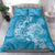 Blue Polynesia Hammerhead Shark Tattoo With Plumeria Lei Bedding Set