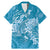 Blue Polynesia Hammerhead Shark Tattoo With Plumeria Lei Family Matching Mermaid Dress and Hawaiian Shirt