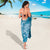 Blue Polynesia Hammerhead Shark Tattoo With Plumeria Lei Sarong