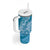 Blue Polynesia Hammerhead Shark Tattoo With Plumeria Lei Tumbler With Handle