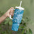 Blue Polynesia Hammerhead Shark Tattoo With Plumeria Lei Tumbler With Handle