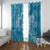 Blue Polynesia Hammerhead Shark Tattoo With Plumeria Lei Window Curtain