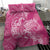Pink Polynesia Hammerhead Shark Tattoo With Plumeria Lei Bedding Set