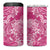Pink Polynesia Hammerhead Shark Tattoo With Plumeria Lei 4 in 1 Can Cooler Tumbler