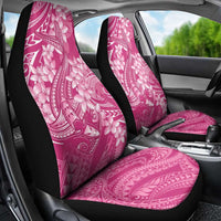 Pink Polynesia Hammerhead Shark Tattoo With Plumeria Lei Car Seat Cover LT14 - Polynesian Pride