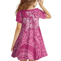 Pink Polynesia Hammerhead Shark Tattoo With Plumeria Lei Family Matching Long Sleeve Bodycon Dress and Hawaiian Shirt LT14 - Polynesian Pride