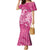 Pink Polynesia Hammerhead Shark Tattoo With Plumeria Lei Family Matching Mermaid Dress and Hawaiian Shirt
