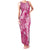Pink Polynesia Hammerhead Shark Tattoo With Plumeria Lei Family Matching Tank Maxi Dress and Hawaiian Shirt