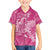 Pink Polynesia Hammerhead Shark Tattoo With Plumeria Lei Family Matching Tank Maxi Dress and Hawaiian Shirt