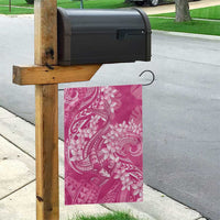 Pink Polynesia Hammerhead Shark Tattoo With Plumeria Lei Garden Flag