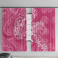 Pink Polynesia Hammerhead Shark Tattoo With Plumeria Lei Window Curtain