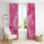 Pink Polynesia Hammerhead Shark Tattoo With Plumeria Lei Window Curtain