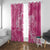 Pink Polynesia Hammerhead Shark Tattoo With Plumeria Lei Window Curtain