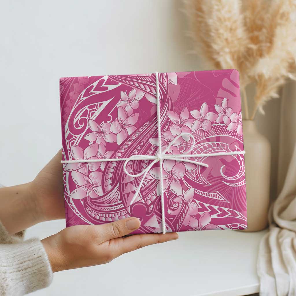 Pink Polynesia Hammerhead Shark Tattoo With Plumeria Lei Wrapping Paper - Polynesian Pride