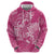 Pink Polynesia Hammerhead Shark Tattoo With Plumeria Lei Zip Hoodie