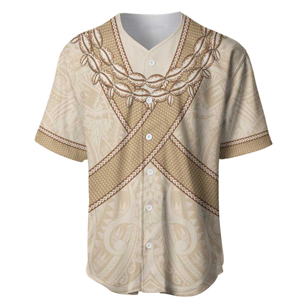 Mauri Ribaberiki Kiribati Baseball Jersey Cowrie Shells Lei Palm Leaf Weaving