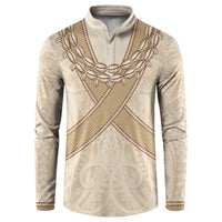 Mauri Ribaberiki Kiribati Button Sweatshirt Cowrie Shells Lei Palm Leaf Weaving