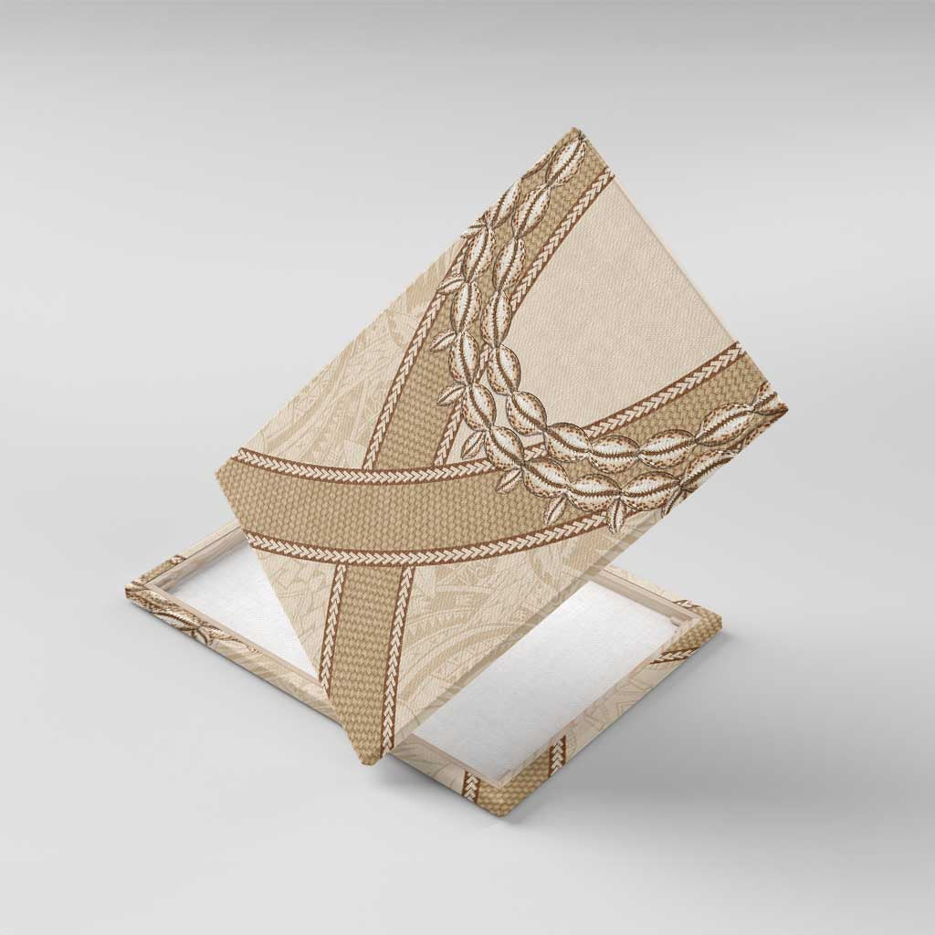 Mauri Ribaberiki Kiribati Canvas Wall Art Cowrie Shells Lei Palm Leaf Weaving