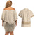 Mauri Ribaberiki Kiribati Couples Matching Off Shoulder Short Dress and Hawaiian Shirt Cowrie Shells Lei Palm Leaf Weaving