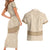 Mauri Ribaberiki Kiribati Couples Matching Short Sleeve Bodycon Dress and Hawaiian Shirt Cowrie Shells Lei Palm Leaf Weaving