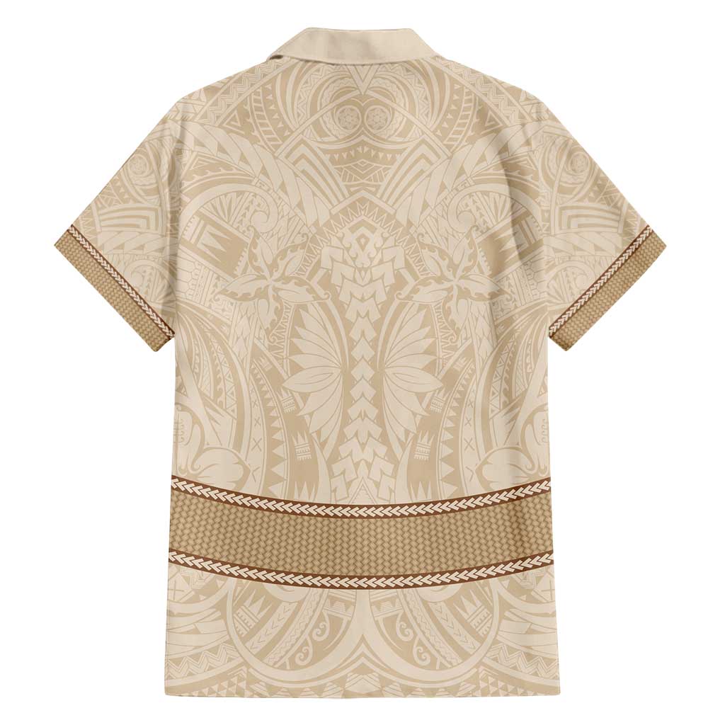 Mauri Ribaberiki Kiribati Family Matching Long Sleeve Bodycon Dress and Hawaiian Shirt Cowrie Shells Lei Palm Leaf Weaving