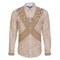 Mauri Ribaberiki Kiribati Family Matching Off Shoulder Maxi Dress and Hawaiian Shirt Cowrie Shells Lei Palm Leaf Weaving