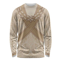 Mauri Ribaberiki Kiribati Long Sleeve Shirt Cowrie Shells Lei Palm Leaf Weaving