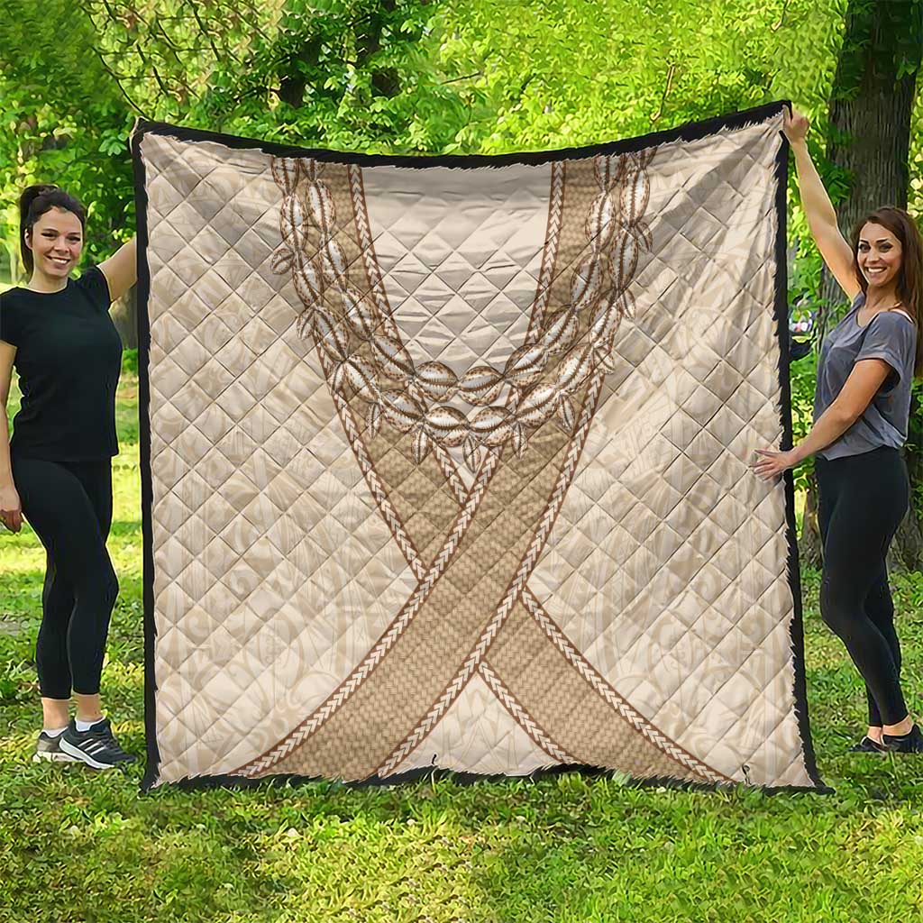 Mauri Ribaberiki Kiribati Quilt Cowrie Shells Lei Palm Leaf Weaving