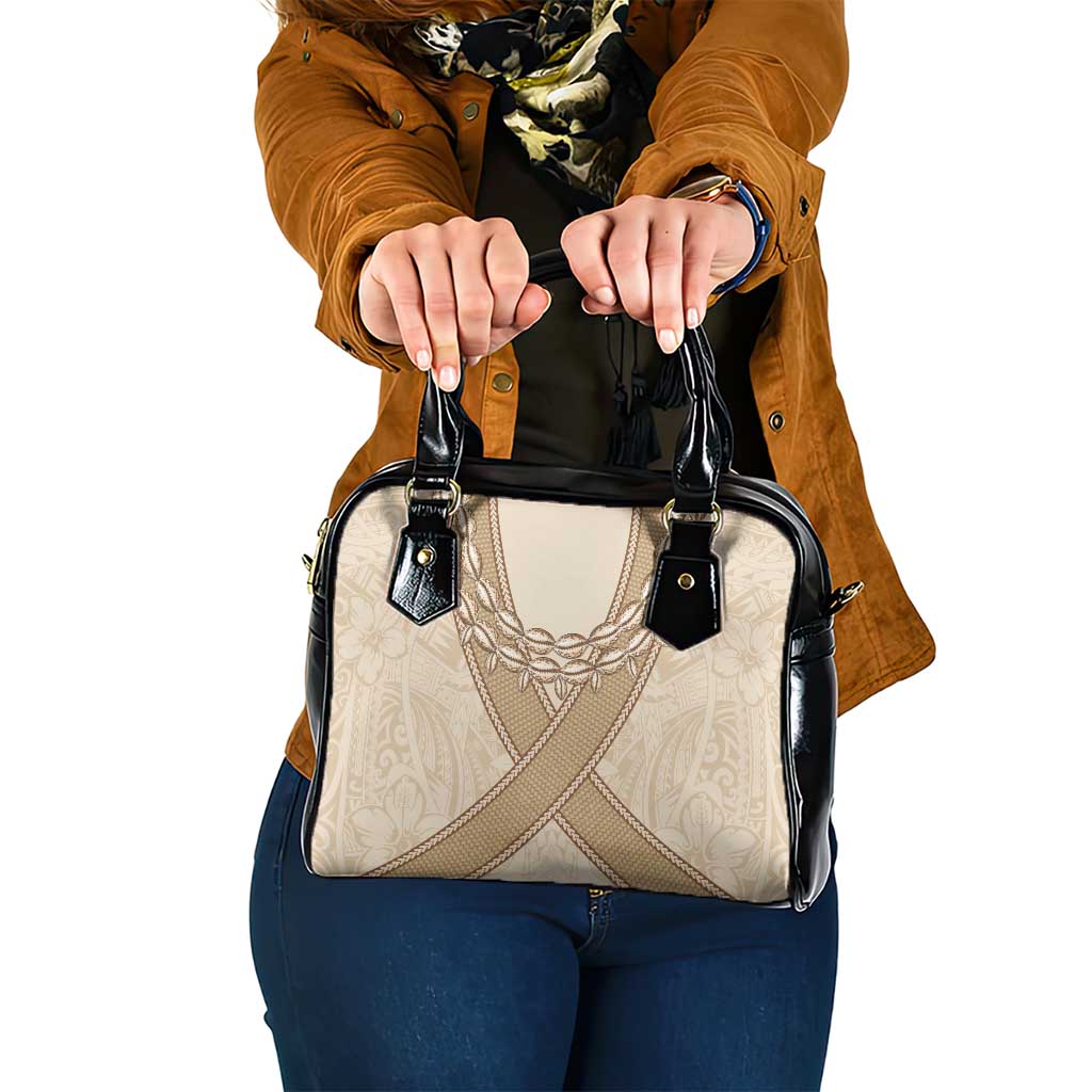 Mauri Ribaberiki Kiribati Shoulder Handbag Cowrie Shells Lei Palm Leaf Weaving