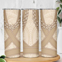 Mauri Ribaberiki Kiribati Skinny Tumbler Cowrie Shells Lei Palm Leaf Weaving