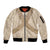 Mauri Ribaberiki Kiribati Sleeve Zip Bomber Jacket Cowrie Shells Lei Palm Leaf Weaving
