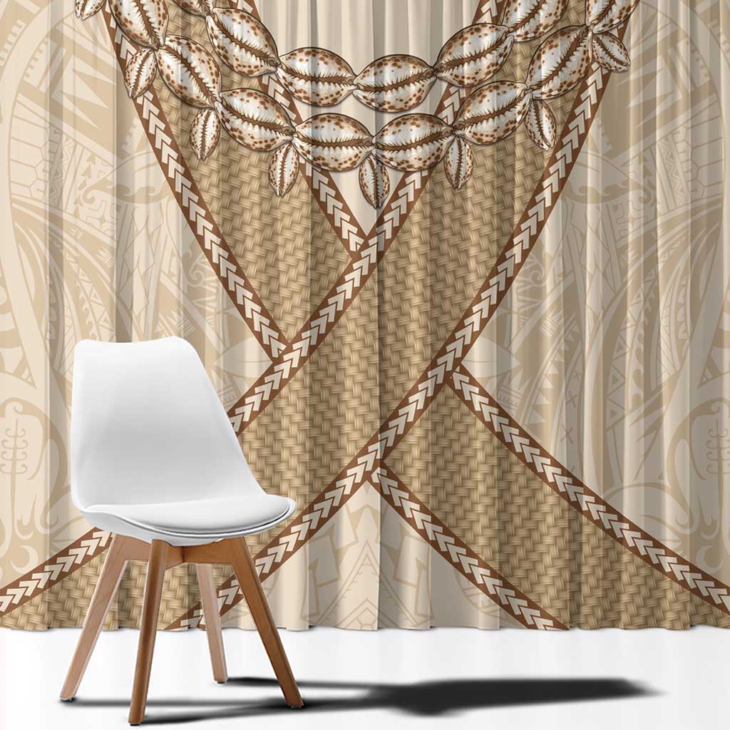 Mauri Ribaberiki Kiribati Window Curtain Cowrie Shells Lei Palm Leaf Weaving