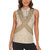 Mauri Ribaberiki Kiribati Women Sleeveless Polo Shirt Cowrie Shells Lei Palm Leaf Weaving