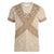 Mauri Ribaberiki Kiribati Women V-Neck T-Shirt Cowrie Shells Lei Palm Leaf Weaving