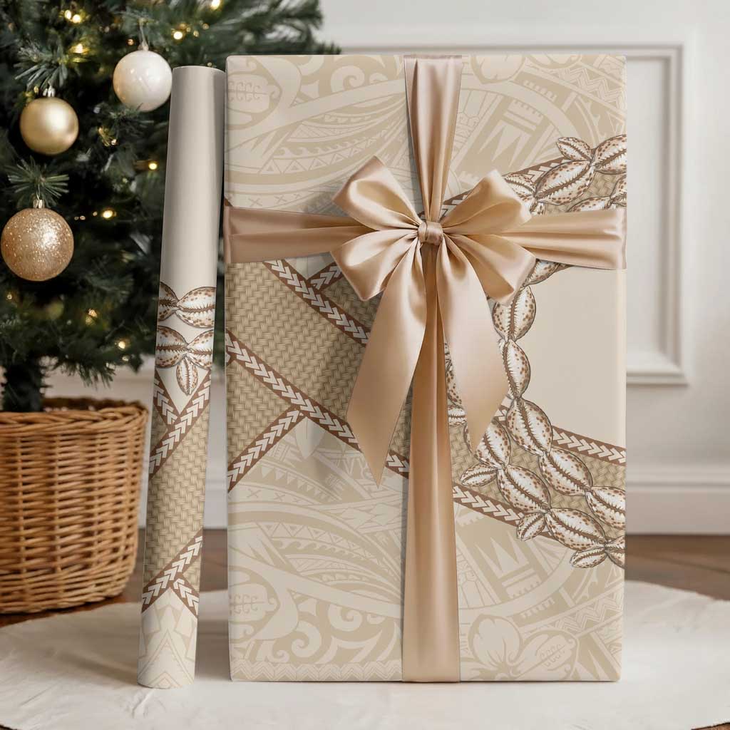 Mauri Ribaberiki Kiribati Wrapping Paper Cowrie Shells Lei Palm Leaf Weaving - Polynesian Pride