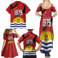 Mauri Kiribati Independence Day Family Matching Summer Maxi Dress and Hawaiian Shirt 1979 Proud National Frigatebird