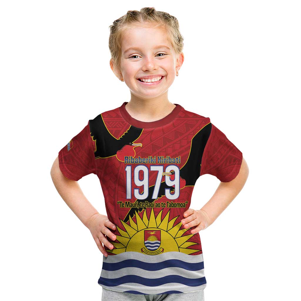 Mauri Kiribati Independence Day Kid T Shirt 1979 Proud National Frigatebird