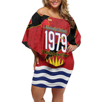 Mauri Kiribati Independence Day Off Shoulder Short Dress 1979 Proud National Frigatebird