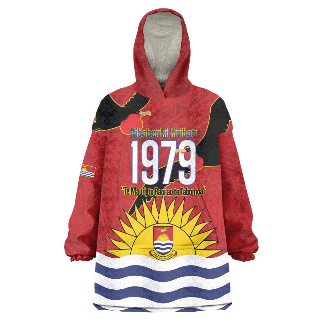 Mauri Kiribati Independence Day Wearable Blanket Hoodie 1979 Proud National Frigatebird