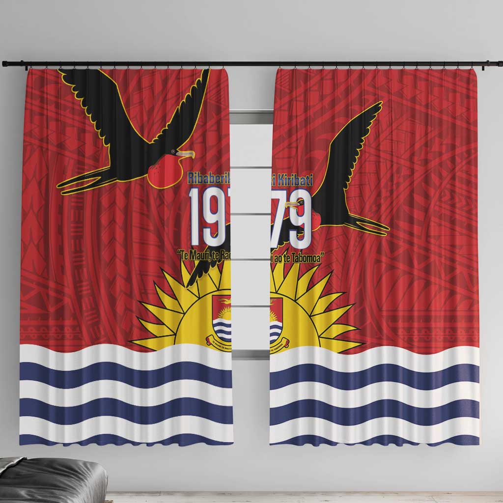 Mauri Kiribati Independence Day Window Curtain 1979 Proud National Frigatebird