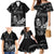 Black Hafa Adai Guam Family Matching Mermaid Dress and Hawaiian Shirt Chamorro Latte Stone Hand With Plumeria