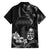 Black Hafa Adai Guam Family Matching Tank Maxi Dress and Hawaiian Shirt Chamorro Latte Stone Hand With Plumeria