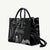 Black Hafa Adai Guam Leather Bag Chamorro Latte Stone Hand With Plumeria - Polynesian Pride