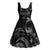 Black Hafa Adai Guam Midi Dress Chamorro Latte Stone Hand With Plumeria - Polynesian Pride