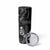 Black Hafa Adai Guam Skinny Tumbler Chamorro Latte Stone Hand With Plumeria