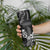 Black Hafa Adai Guam Skinny Tumbler Chamorro Latte Stone Hand With Plumeria