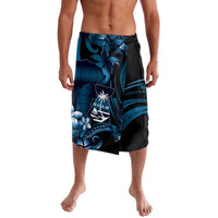 Blue Hafa Adai Guam Lavalava Chamorro Latte Stone Hand With Plumeria